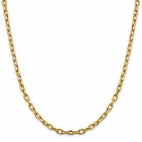 4.9mm 14K Gold Open Cable Chain Necklace, 24"