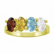 4-Stone Gold Personalized Gemstone Mother's Ring