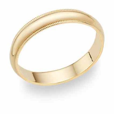 4mm 14K Gold Milgrain Wedding Band Ring -  - MIL52-30