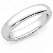 4mm 14K White Gold Comfort Fit Wedding Band Ring
