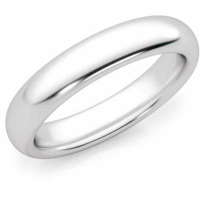 4mm 14K White Gold Comfort Fit Wedding Band Ring -  - POL52-38CF