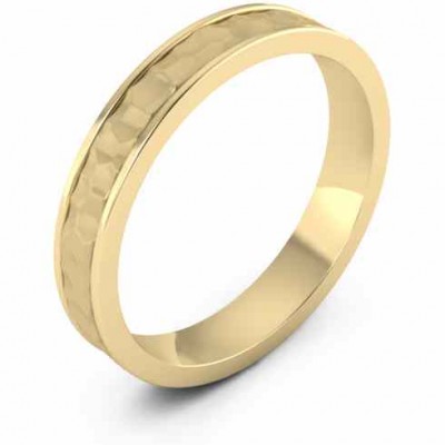 4mm Hammered Wedding Band, 14K Yellow Gold - - WED-PA-4Y 4mm Hammered Wedding Band, 14K Yellow Gold - - WED-PA-4Y
