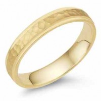 4mm Hammered Wedding Band in 18K Yellow Gold 4mm Hammered Wedding Band in 18K Yellow Gold