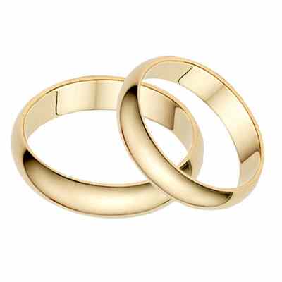 4mm Plain Gold Wedding Band Set in 14K - - POL52-24-SET 4mm Plain Gold Wedding Band Set in 14K - - POL52-24-SET