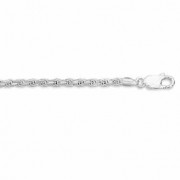 4mm Sterling Silver Diamond Cut Rope Bracelet