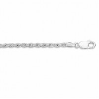 4mm Sterling Silver Diamond Cut Rope Bracelet
