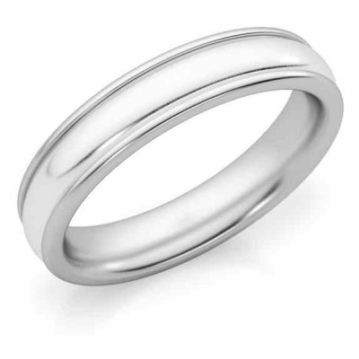 4mm White Gold Polished Wedding Band Ring -  - U-5041W-4mm
