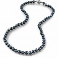 5.0-5.5mm Japanese Akoya Black Pearl Necklace- AA+ Quality