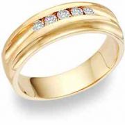 5 Diamond Wedding Band Ring (0.35 Carats)