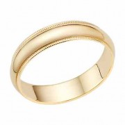 5mm 14K Gold Milgrain Wedding Band Ring