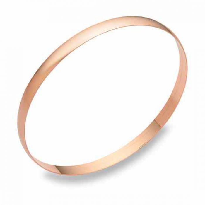 Solid 14k 1.5mm Rose Gold Slip-on Bangle Bracelet 