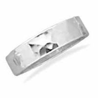 5mm Hammered Sterling Silver Band
