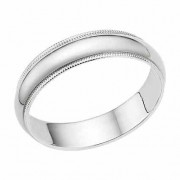 5mm Milgrain Wedding Band in 14K White Gold