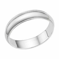 5mm Milgrain Wedding Band in 14K White Gold