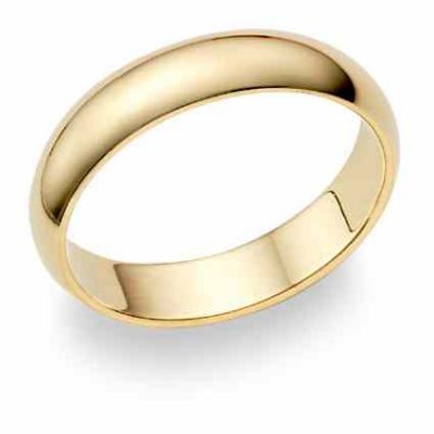 18K Yellow Gold 5mm Plain Wedding Band Ring -  - BM-15018KY