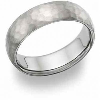 5mm Satin Finish Titanium Hammered Wedding Band Ring -  - TI-N22-5mm-SALE