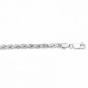5mm Sterling Silver Diamond Cut Rope Bracelet