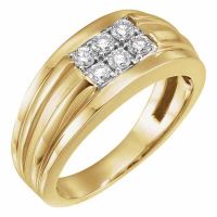 6-Stone 1/2 Carat Men's Diamond Ring in 14K Gold