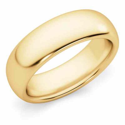 6mm Comfort Fit Gold Wedding Band Ring -  - POL52-22CF