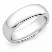 6mm Comfort Fit White Gold Wedding Band Ring