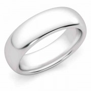 6mm Comfort Fit White Gold Wedding Band Ring