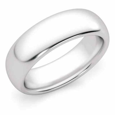 6mm Comfort Fit White Gold Wedding Band Ring -  - POL52-36CF