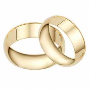 6mm Plain Gold Wedding Band Set in 14K