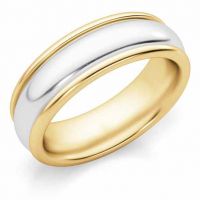 6mm Two-Tone Gold Wedding Band Ring