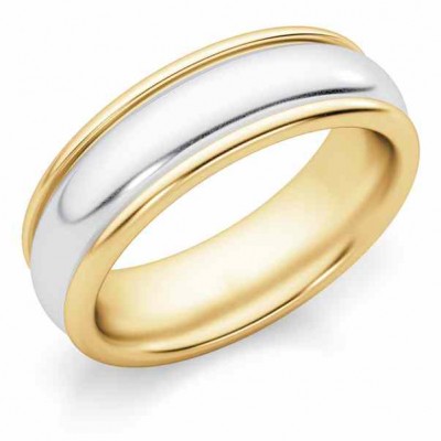 6mm Two-Tone Gold Wedding Band Ring -  - U-5041-6mm