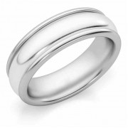 6mm White Gold Polished Wedding Band Ring