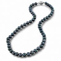 7.0-7.5mm Japanese Akoya Black Pearl Necklace- AA+ Quality