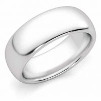 7mm Comfort Fit White Gold Wedding Band Ring