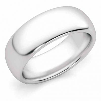 7mm Comfort Fit White Gold Wedding Band Ring -  - PWB-7MMCF