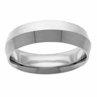 7mm Knife-Edge Wedding Band Ring in White Gold