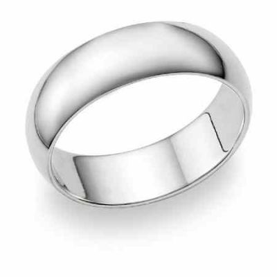 10K White Gold 7mm Plain Wedding Band Ring -  - BM-17010KW