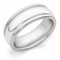 7mm Polished White Gold Wedding Band
