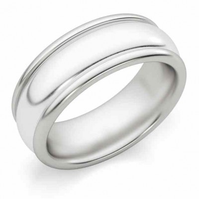 7mm Polished White Gold Wedding Band -  - U-5041W-7mm