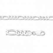 7mm Sterling Silver Figaro Link Bracelet