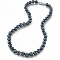 8.0-8.5mm Japanese Akoya Black Pearl Necklace- AA+ Quality