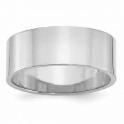 8mm Flat Platinum Wedding Band Ring, Made in the USA