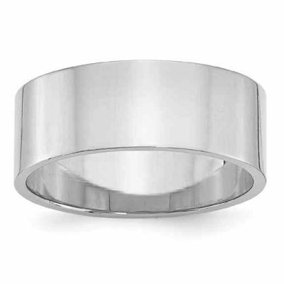 8mm Flat Platinum Wedding Band Ring, Made in the USA -  - PLAT-FM8
