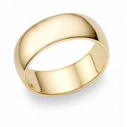 10K Yellow Gold 8mm Plain Wedding Band Ring