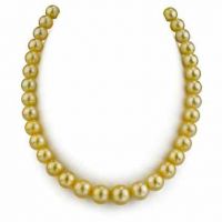 9-11mm Golden South Sea Pearl Necklace- AAAA Quality