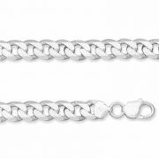9.5mm Sterling Silver Curb Link Bracelet