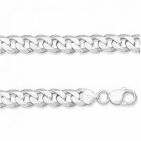 9.5mm Sterling Silver Curb Link Bracelet