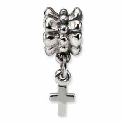 .925 Sterling Silver Cross Dangle Bead -  - QG-QRS529