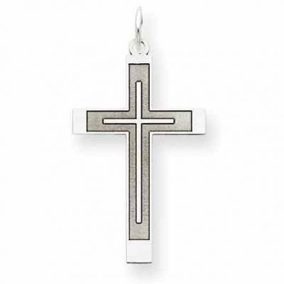 A Cross Within a Cross 14K White Gold Pendant -  - QGCR-XR946