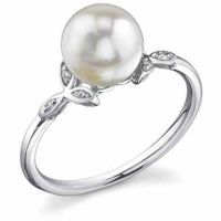 Akoya Pearl & Diamond Blossom Ring