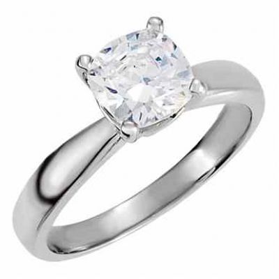 Antique Square Moissanite Solitaire Ring in 14K White Gold -  - STLRG-13124962MO-CC