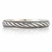 Antique-Style Wedding Band Ring in 14K White Gold